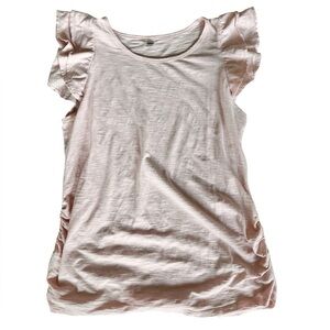 Old Navy Maternity Pink Ruffle Sleeve Top flutter sleeves Spring top size Large